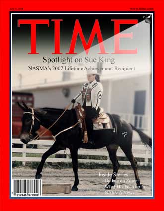 Sue King and Zorro on Time Magazine